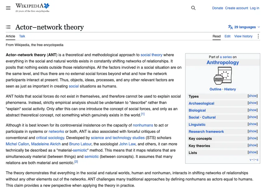 Actor–network theory - Wikipedia