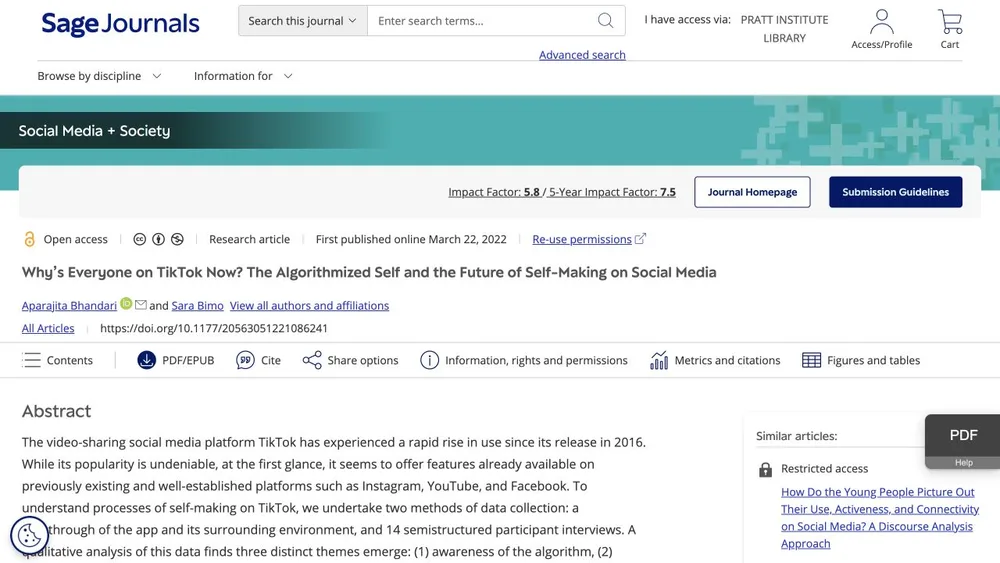 Why’s Everyone on TikTok Now? The Algorithmized Self and the Future of Self-Making on Social Media