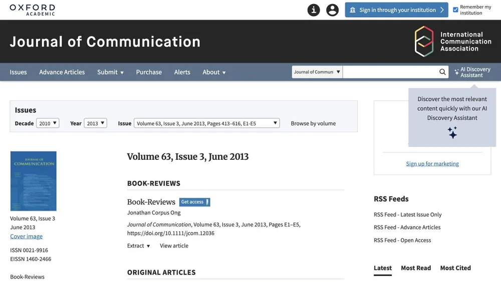 Volume 63 Issue 3 | Journal of Communication | Oxford Academic