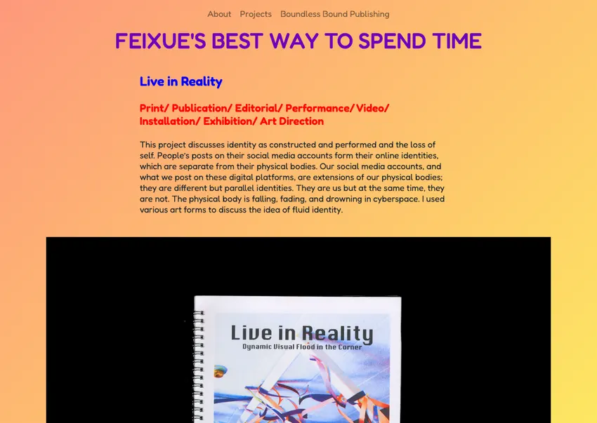 FEIXUE'S BEST WAY TO SPEND TIME