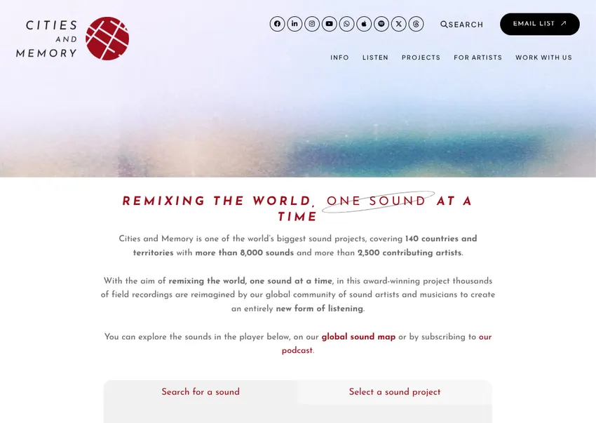 Cities and Memory - global sound map, field recording and sound art