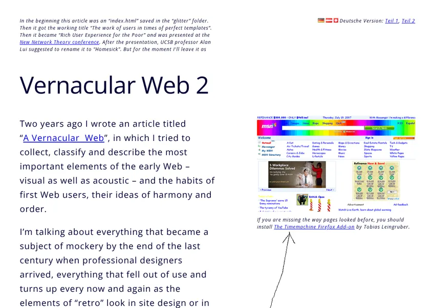 Olia Lialina: Vernacular Web 2